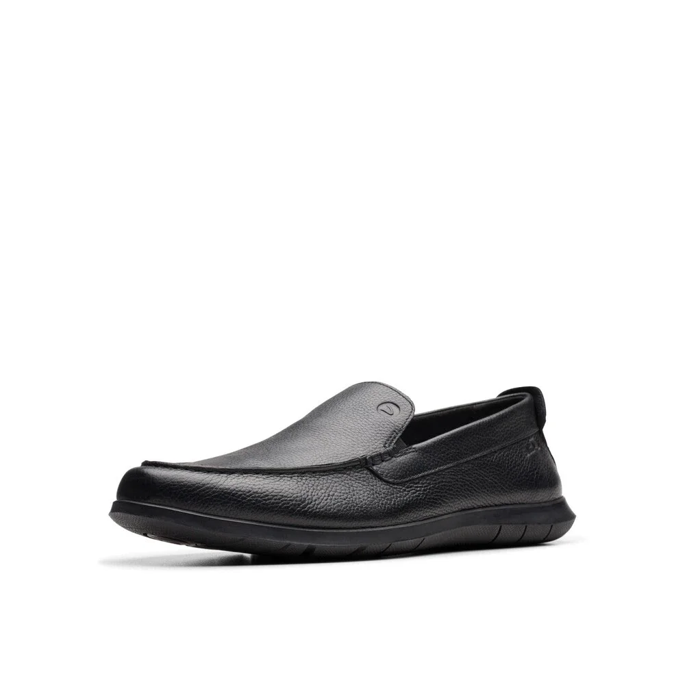 Clarks Flexway Step 26176952 Loafers Men 13 D Black Leather Casual Shoes LIQ1571